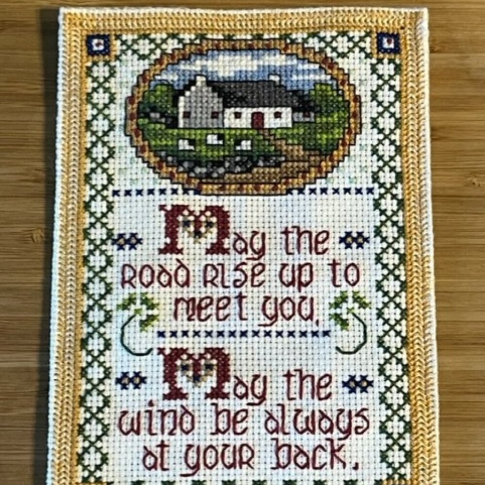 Country cottage house cross stitch Canvas only No Frame